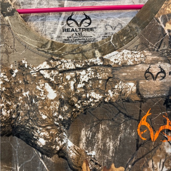 Realtree Camouflage Long Sleeve Shirt with Orange Logo - Picture 4 of 5